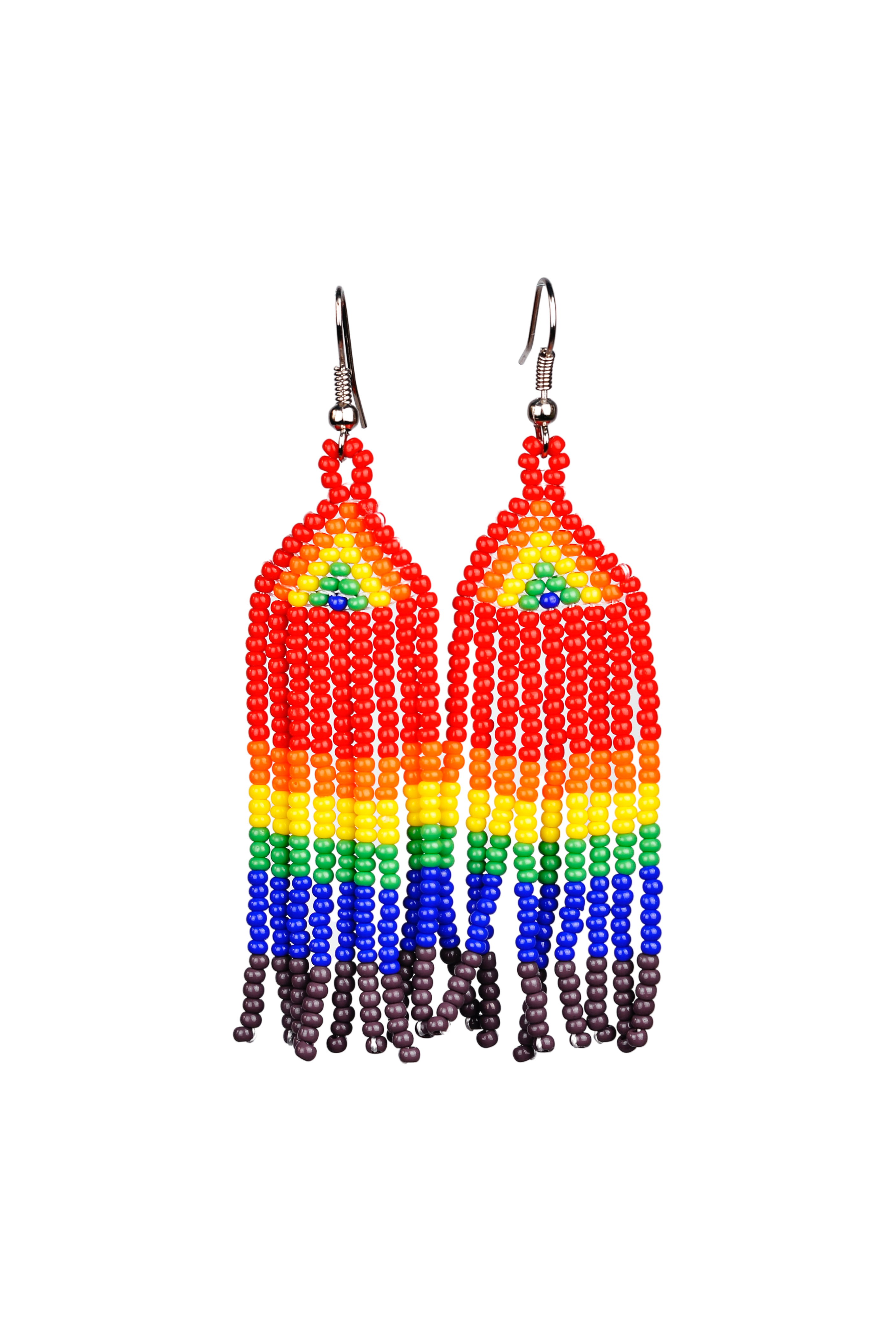 Guatemalan Ombre Beaded Fringe Earring, Handmade Fair Trade Products